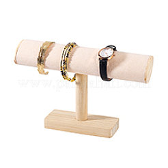 T-Bar-Armbandständer aus Holz und Samt&nbsp;ODIS-WH0061-40B