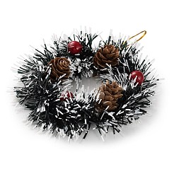 Decoraciones colgantes de PVC con corona navideña&nbsp;HJEW-R100-01B