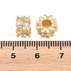 Messing Micro Pave klare Zirkonia europäische Perlen&nbsp;KK-B186-18G