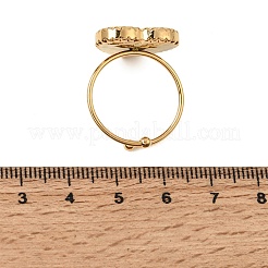 Anelli aperti con polsino in acciaio inossidabile 304 e strass per donna&nbsp;SA-CBAFC3F-01G
