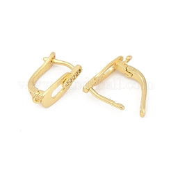 Boucles d'oreilles ovales creuses en laiton plaqué&nbsp;LS-KK-E084-63G