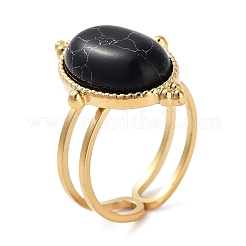 Placcatura ionica (ip) anello in acciaio inossidabile 304&nbsp;RJEW-B059-06G