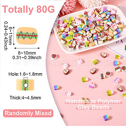 80 g handgefertigte Perlen aus Polymer-Ton&nbsp;CLAY-TA0001-63