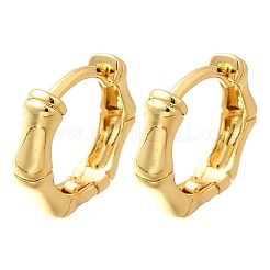Pendientes de aro de latón con revestimiento de bambú para mujer&nbsp;EJEW-C125-10G