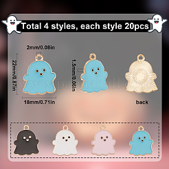 80 Stück 4 Style Legierung Emaille Anhänger&nbsp;FIND-SC0004-44