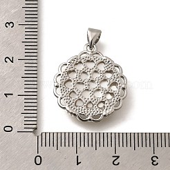 Messing pflastern natürliche gelbe Muschel geschnitzte Blumenanhänger&nbsp;KK-Z091-02P
