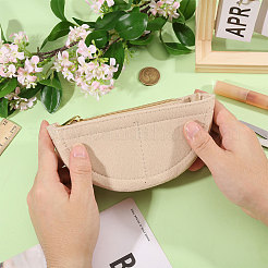 Insert organisateur de sac à main demi-rond en feutre&nbsp;AJEW-WH0434-15A-01