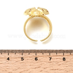 Messing Micro Pave Zirkonia Manschette offene Ringe&nbsp;RJEW-D346-01G-01