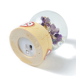 Décorations d'affichage de boule de cristal en verre de lumière led&nbsp;DJEW-H004-01
