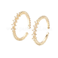 Messing Micro Pave klare Manschettenringe aus Zirkonia&nbsp;RJEW-F101-03G