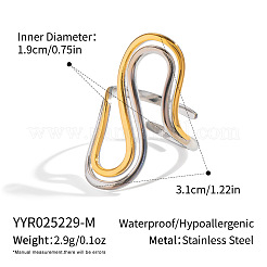 Manchette à double couche en acier inoxydable 304 avec anneaux ouverts pour femmes&nbsp;SF0469-2