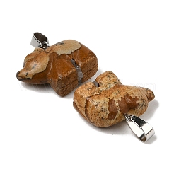 Natur Bildjaspisses Anhänger&nbsp;G-B127-02P-04