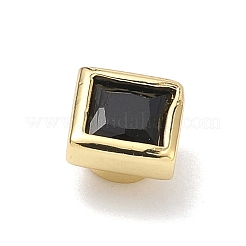 Cabochons carrés en laiton micro-pavés de zircone cubique&nbsp;KK-P345-13G-E04