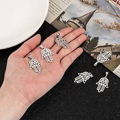 Ciondoli in acciaio inossidabile 304 mano di hamsa/mano di fatima/mano di miriam anti-ossidazione&nbsp;X-STAS-F016-18P