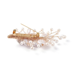Spilla di perle keshi naturali con corpetto da sposa&nbsp;JEWB-BR00061-01