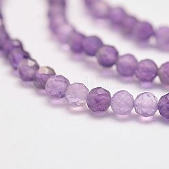 Natürlichen Amethyst Perlenstränge&nbsp;G-P279-43-3mm