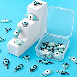 32pcs 8 Arten Platinlegierungs-Emaille-Verbindungsstücke&nbsp;ENAM-LS0001-84
