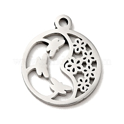 Pendentifs texturés en acier inoxydable 304 anti-ternissement&nbsp;STAS-J040-05B-P
