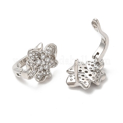 Boucles d'oreilles créoles à fleurs en zircone cubique transparente&nbsp;KK-K333-36P