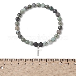 Bracelets à breloques en acier inoxydable Cross 201&nbsp;BJEW-JB13504
