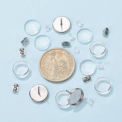 DIY 50 Paar flache runde Ohrring-Kits&nbsp;DIY-YW0001-90P