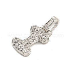 Pendenti in zirconi cubici trasparenti in micro pavè di ottone&nbsp;KK-B099-01P-I