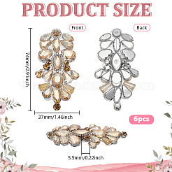 6 pieza de accesorios de ropa de diy de vidrio y aleación&nbsp;DIY-FG0008-13B