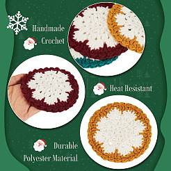 3 Stück handgewebter Polyester-Makramee-Untersetzer in Schneeflockenform&nbsp;DIY-TA0013-97