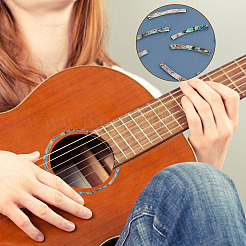 Coquille d'ormeau trou sonore de guitare anneau bouche roue&nbsp;DIY-WH0048-19