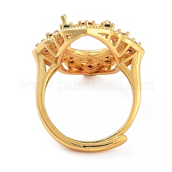 Gestellbeschichtung ovales Messing Mikropflaster Zirkonia verstellbare Ringkomponenten&nbsp;KK-Q819-17G