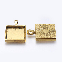 Pendente basi di cabochon stile tibetano&nbsp;TIBEP-A123359-AG-FF