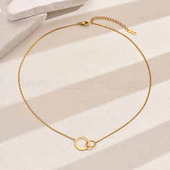 Colliers à chaîne torsadée à double anneau en acier inoxydable 201 pour femmes&nbsp;LI6348