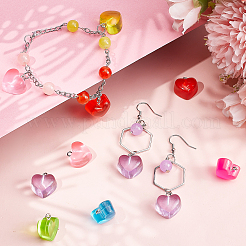 100 Stück 10 Farben Valentinstag transparente Harzanhänger&nbsp;FIND-SC0003-28