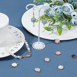10 Stück 5 Stil natürliche gemischte Edelsteine Verbinder Anschlüsse&nbsp;G-FH0001-42