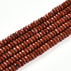 Los abalorios rojos jaspe hebras naturales&nbsp;G-T141-62