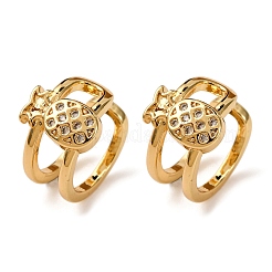 Pendientes de latón con micro pavimento de circonita&nbsp;EJEW-D328-06G-01