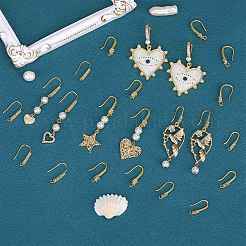 20 pièces crochets de boucle d'oreille en laiton micro pavé clair zircone cubique&nbsp;ZIRC-SZ0005-10