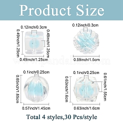 120pcs 4 Arten transparente Acrylperlen&nbsp;OACR-YW0004-31