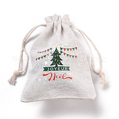 Pochettes de rangement en tissu de coton de noël&nbsp;LS-ABAG-M004-02F