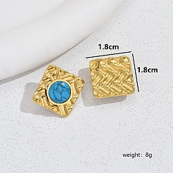 304 Edelstahl-Rhombus-Ohrstecker&nbsp;VU3141-2