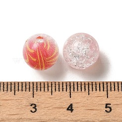 Perle acriliche craquelé verniciate a spruzzo in due tonalità&nbsp;OACR-G029-02J