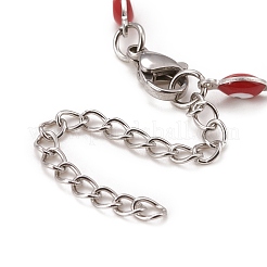 Bracelet chaînes à maillons œil de cheval en émail&nbsp;BJEW-P271-05P-02