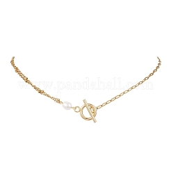 Chaîne en acier inoxydable 304 avec colliers de perles naturelles et fermoirs OT&nbsp;NJEW-JN05989