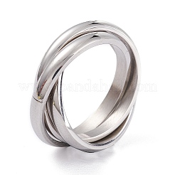 Anlaufgeschützte Unisex-Fingerringe aus 304er Edelstahl&nbsp;RJEW-K233-06B-P