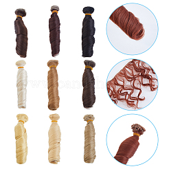 10 stücke 10 farben hohe temperatur faser lange lockige frisur puppe perücke haar&nbsp;DOLL-FH0001-02