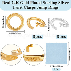 6 anillo de salto con cierre de plata de ley&nbsp;STER-BBC0008-70C-G