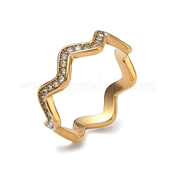 Fingerringe aus Edelstahl 304 mit Strassen für Damen&nbsp;SA-CBA0E8A-07G