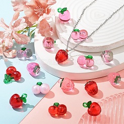 16 pendentif en forme de fruit 10D en résine transparente et acrylique&nbsp;FIND-YW0006-04