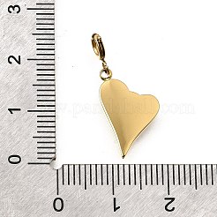 Pendentif décoratif en forme de cœur en acier inoxydable 304 avec strass&nbsp;STAS-H202-03G