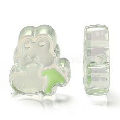 Cuentas de esmalte acrílico iridiscente arco iris chapado uv&nbsp;OACR-G012-07D